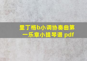 里丁格b小调协奏曲第一乐章小提琴谱 pdf